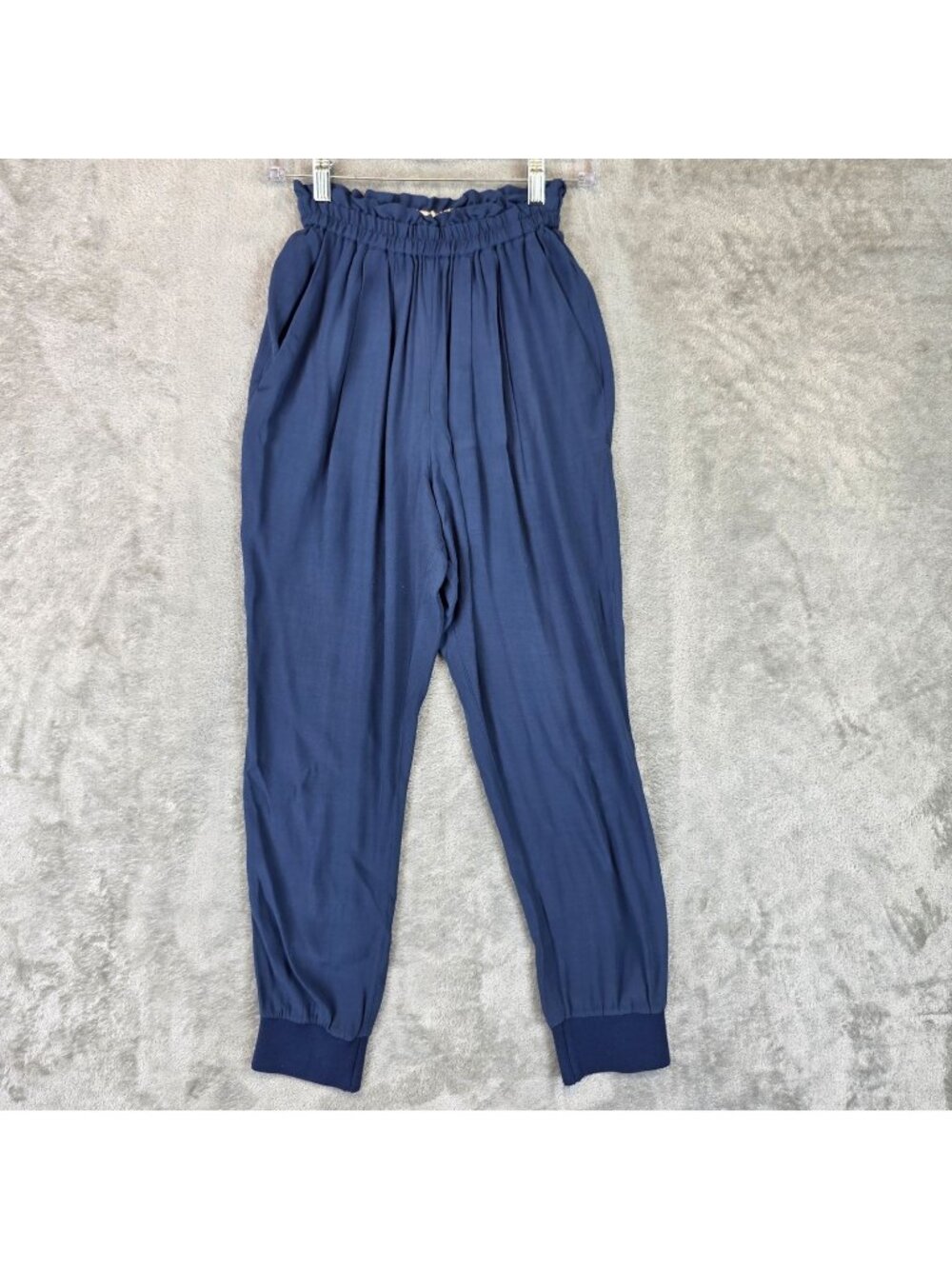 Wilfred Jogger Pants Womens XXS Blue Crepe Tapered Cuffed Elastic Waist Pockets